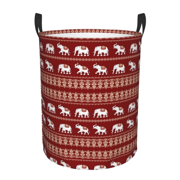 Fotbe Elephant Cesto de Ropa con Asas, Cesto Impermeable de Gran Capacidad, Bolsa de Lavado para Dormitorio, Cesto de Ropa con Ruedas y Asas-Small