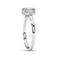 thumbnail image 3 of Three Stone Engagement Ring Foe Women | Center 7x5mm Emerald Cut Lab Created Moissanite Promise Rings in 14K Solid White Gold Jewelry Gift for Her, Ring Size 9.5, 3 of 6