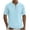Blue, variant on Big & Tall Men's Roll Tab Short Sleeve T-Shirts, Summer Regular Fit Henley Mandarin Neck Tops, Casual Partial Button Solid Plain Tee Tops for Office Vacation