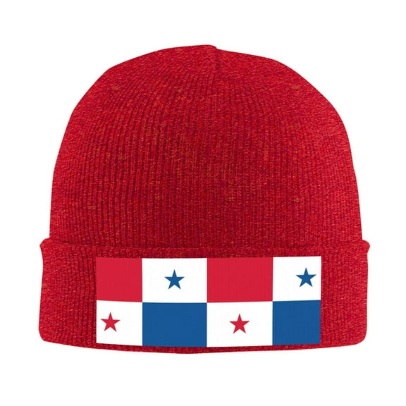 Flag Of Panama Beanie Hat Knit Hat Skull Cap for Men Women Winter Hat Red