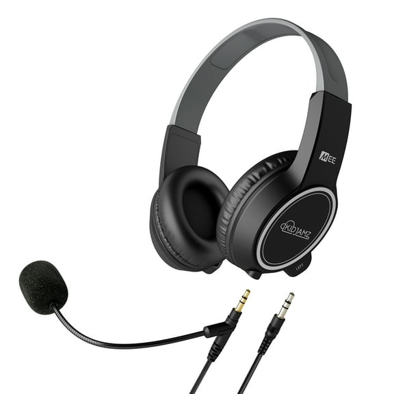 MEE audio KidJamz 3 Kids Safe Listening Headphones w/Volume Limiter & Headset Boom Mic for PC/Tablet