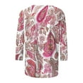 thumbnail image 5 of Njagoc3 Womens Paisley Print 3/4 Sleeve Top, Loose Fit, Soft Fabric, Casual Summer Garden & Party Wear, 5 of 5