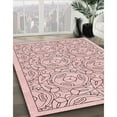 thumbnail image 3 of Ahgly Company Machine Washable Indoor Round Transitional Pink Bubble Gum Pink Area Rugs, 5' Round, 3 of 7