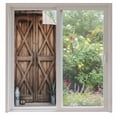 thumbnail image 2 of Retro Brown Door Window Privacy Film, Country Vintage Wooden Door Static Cling UV Sun Blocking Tint Film Heat Control Windows Films for Bedroom Bathroom, Window Stickers 35.4"x78.7", 2 of 8