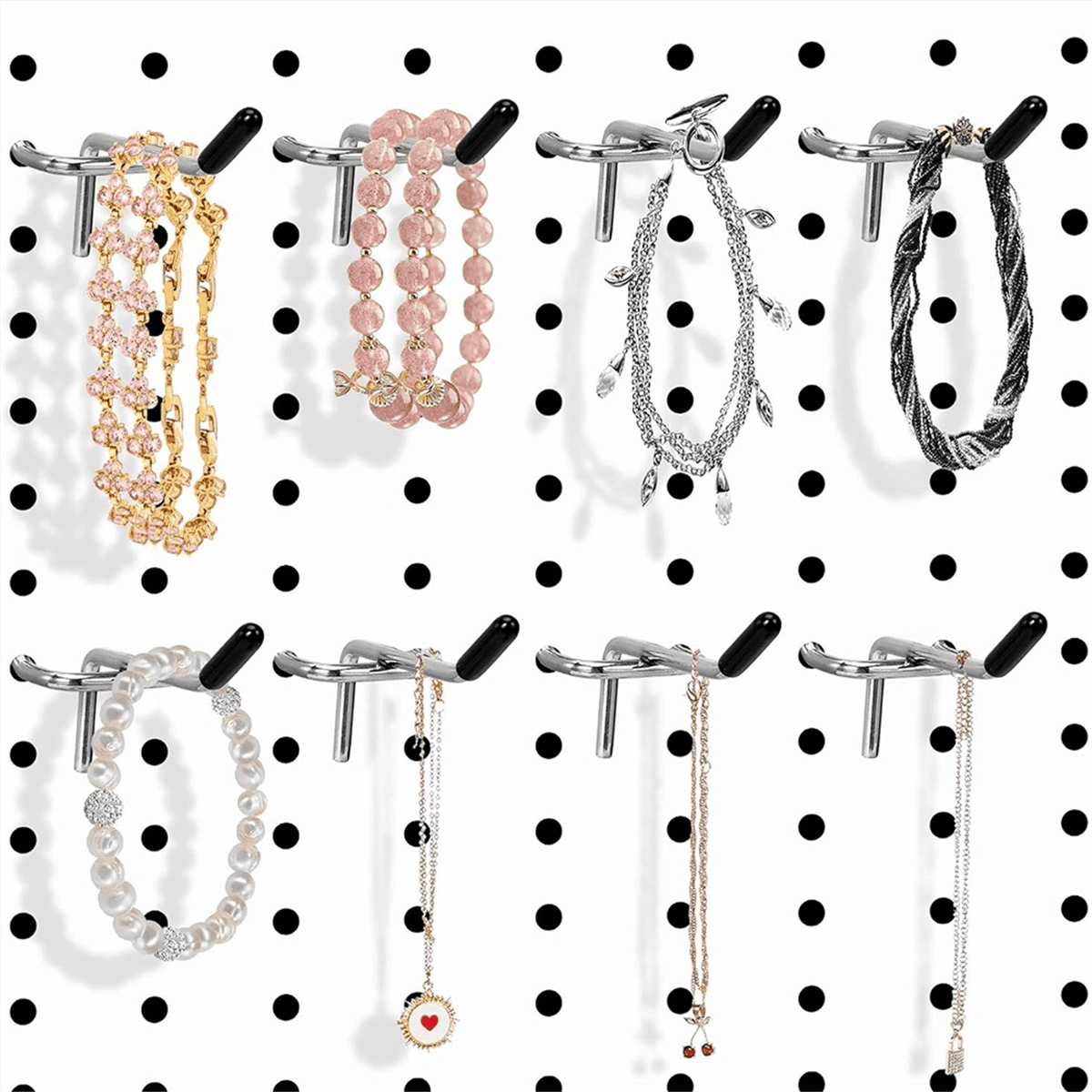 Hooks 55 Pack 2 Inches, Peg Board Hooks for Hanging, Fit 1/4inch Peg Board Organizer Accessories for Garage