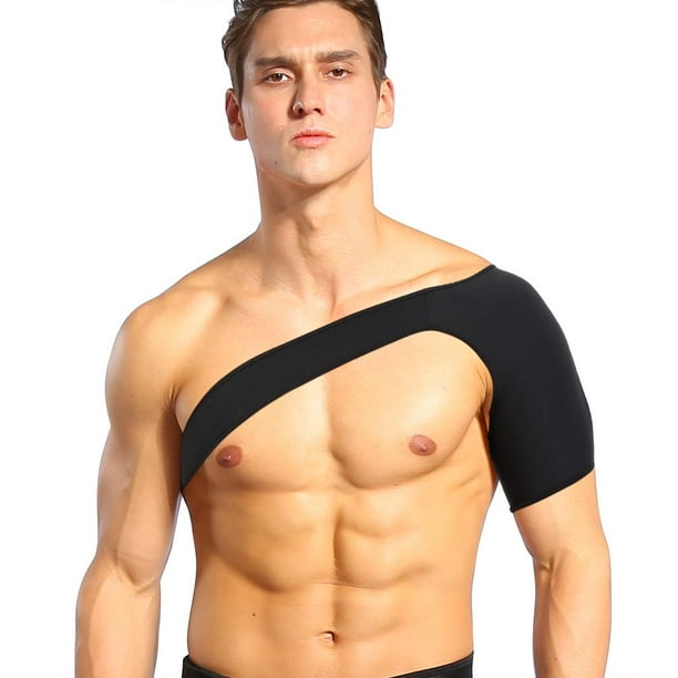 Yosoo Adjustable Shoulder Support Brace, Strap Sport Compression Women&Men  Black US, Relief Shoulder Pain, Shoulder Compression Sleeve