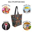 thumbnail image 7 of FORMRS Womens Canvas Tote Bag with Zipper Inner Pocket Shoulder Handbag, Black Geometric, 7 of 7