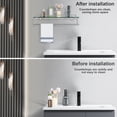 thumbnail image 5 of Woindo Bathroom Glass Shelf with Railing, Floating Tempered Glass Bathroom Wall Shelf Rectangle 20 Inch Over The Toilet Storage Cabinet, Gaming Floating Shelves, Bathroom Accessories and Home Decor, 5 of 14