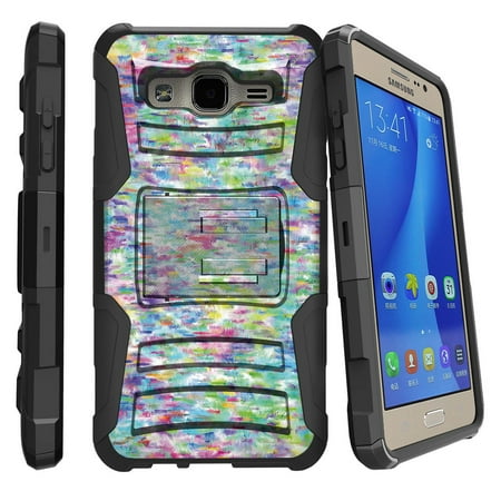 Samsung Galaxy On5 G550 Miniturtle® Clip Armor Dual Layer Case Rugged Exterior with Built in Kickstand + Holster - Abstract Spring Lake