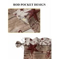 thumbnail image 6 of Vintage Farmhouse 2 Panel Kitchen Curtains for Small Windows, Brown Country Star Berries Wooden Grain Bathroom Tier Curtain, Short Window Treatment for Bedroom/Living Room 55"x36", 6 of 6