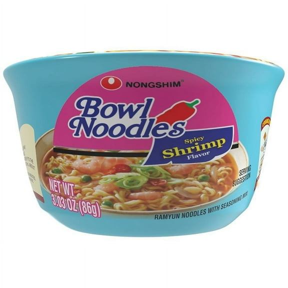 Nongshim Bowl Noodle Soup Spicy Shrimp 3.03 oz Pack of 2