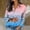Blue, variant on NTACZA Women'S Summer&nbsp;Tops Casual Button Down Shirts Ombre Collared Relaxed Fit Long Sleeve Blouse Rolled Work Hot Pink