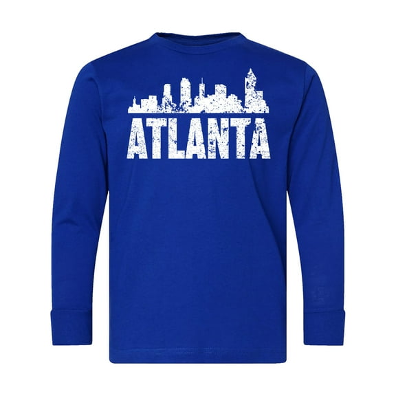 Inktastic Atlanta Skyline Grunge Long Sleeve Youth T-Shirt