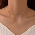 thumbnail image 2 of CFIOZYOS Gold Pearl Necklace for Women, 14K Gold Plated Layered Pearl Necklaces for Women Trendy Simple Herringbone Chain Pearl Necklace for Women Gold Jewelry Gifts, 2 of 10