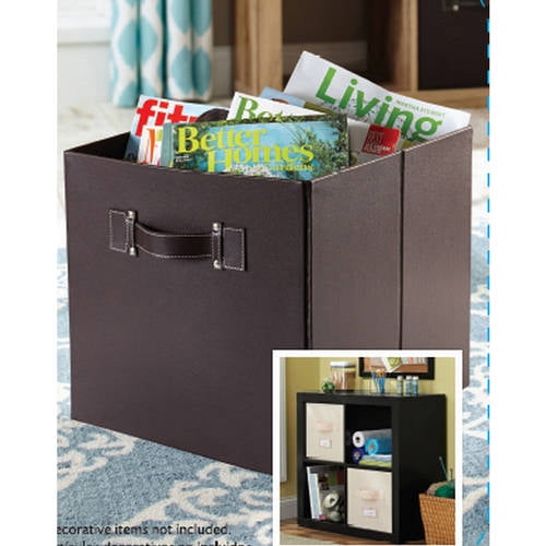Better Homes & Gardens faux leather cube storage bins (12.75" x 12.75