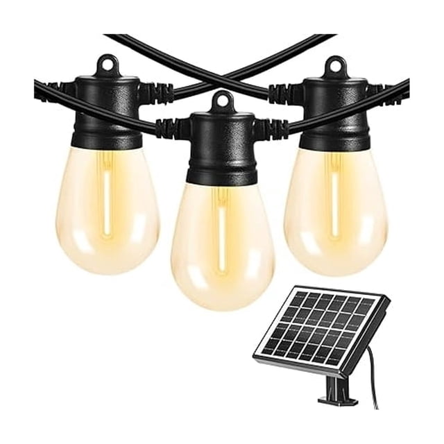 Cadena de luces solares para exteriores, 10 bombillas de 10 m, energía sostenible