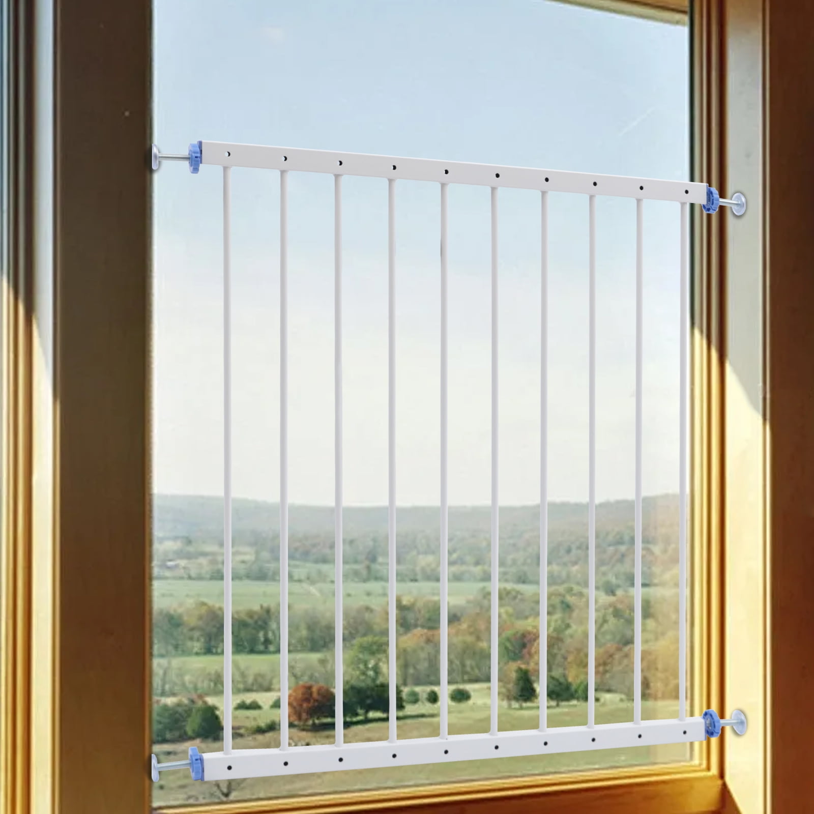 Safety Window Guard, 30.7-34.3in Adjustable, Iron Fixed Window Guard Bar Security Grills for Home Use (1 Panel)