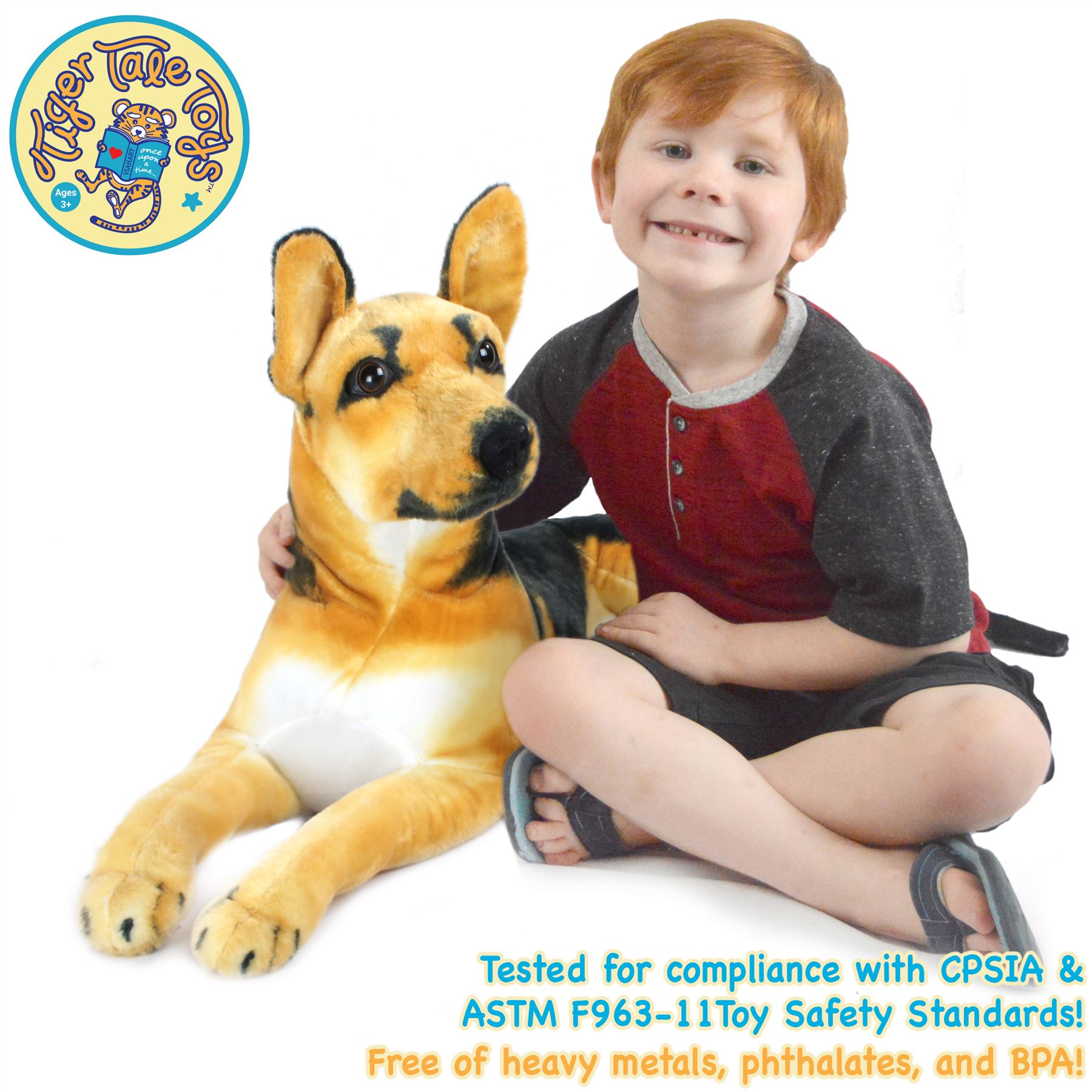 Hilde the German Shepherd | 34 Inch (Tail Measurement not Included!) Big Stuffed Animal Plush Dog | Shipping from Texas | By TigerHart Toys