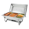 thumbnail image 3 of 9.5Qt Commercial Chafing Dish Buffet Serving Trays, Rectangle Stainless Steel Food Warmer Buffet Server 1/3 Size Serving Pans Silver, 3 of 8