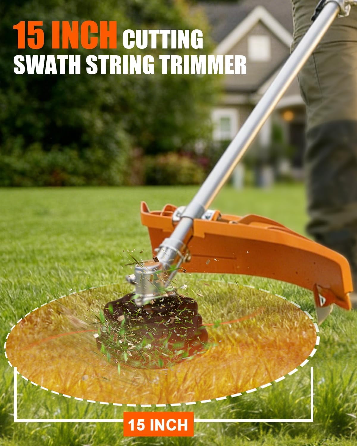 NEOTEC 52CC Gas Weed Wacker 2-Cycle, Heavy Duty Brush Cutter, Anti-Fatigue Comfort Grip & Dual Shoulder Harness, Gasoline String Trimmer for Lawn Garden Grass Edge and Weed Clearing