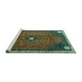 thumbnail image 2 of Ahgly Company Machine Washable Indoor Square Persian Turquoise Blue Traditional Area Rugs, 4' Square, 2 of 4