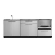 Outdoor Kitchen 4 PC Cabinet Set in Stainless Steel with Countertops