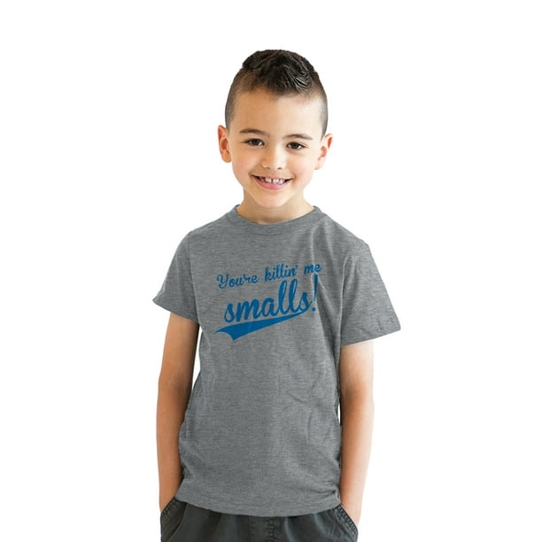 Youth Youre Me Smalls T Shirt Funny Vintage Graphic Tee Kids (Light Heather Grey) - S