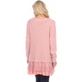 thumbnail image 3 of Simply Couture Women's Plus Size Solid Relaxed Light Lace Ruffle Multilayered Crewneck Bow Knit Sweater Blouse, 3 of 4