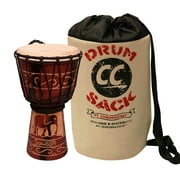 Sawtooth Harmony Series 8" Hand Carved Elephant Design Rope Djembe with Drum Sack Carry Bag