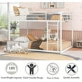 thumbnail image 4 of Bellemave Full Over Full Bunk Bed, Metal Low Bunk Beds Frame Built in Ladder, Floor Bunk Bed with Heavy Duty Slats Support, No Box Spring Required (White), 4 of 8
