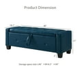 thumbnail image 3 of Aukfa 48" Storage Ottoman Bench with Safety Hinges, Upholstered Tufted Faux Leather Bench for Bedroom, Living Room & Entryway, Blue, 3 of 8