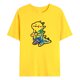 thumbnail image 1 of Camiseta de manga corta con estampado de dinosaurio y cuello redondo para hombre Pompotops  oipoqjl33595, 1 of 3