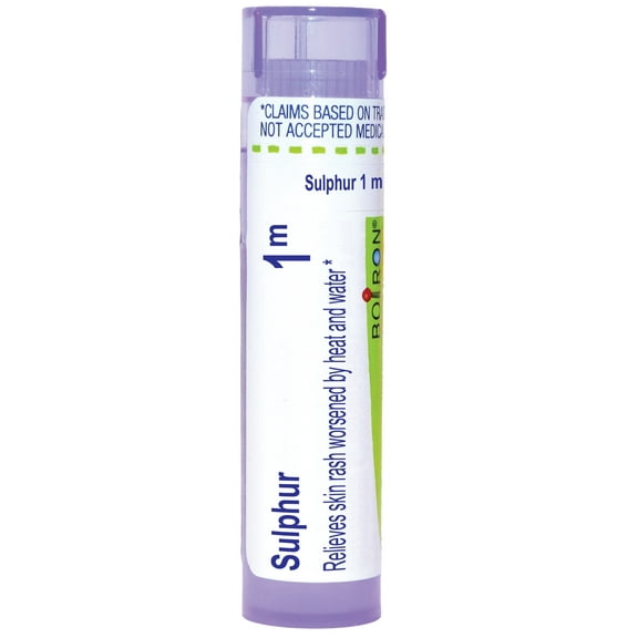 Boiron Sulphur 1M, Homeopathic Medicine for Skin Rash Worsened By Heat And Water, 80 Pellets