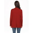 thumbnail image 5 of JWD Womens Casual Lightweight with Pocketes Long Sleeve Open Front Cardigan Red-L, 5 of 6