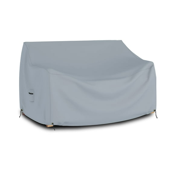 COVERS&ALL Outdoor Loveseat Bench Couch Covers - Heavy Duty 18 Oz Durable Waterproof Outdoor Furniture Sofa Cover with Air Vents and Drawstring for Snug Fit. (54W x 35H x 37D x 15FH, Grey)