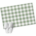 thumbnail image 2 of Sage Green Check 2x3 Door Mat Rug, Modern Rustic Green Buffalo Plaid Non-Skid Rubber Backing Large Rectangle Rugs - Living Room Bedroom Home Office, Indoor Floor Mat Carpets Washable Rug, 2 of 9