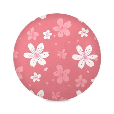 

Round Plate Mat 15.4x15.4 Inchesx1 Placemat Table Mat Kitchen Mat Coffee Mat Fabric Thick Strong Wear-Resistant Heat Resistance Pink Flower
