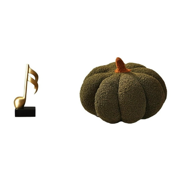 Figura de escritorio,Escultura de notas musicales para escritorio,oficina o decoración del hogar,Almohadas de calabaza de Halloween,Cojines de calabaza de Halloween,suaves,para decoración del