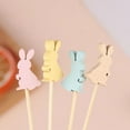 thumbnail image 5 of 100pcs Easter Disposable Bamboo Skewers Rabbit Eggs Food Picks Fruit Fork Sandwich 2025 Easter Birthday Buffet Decoration Stick, 5 of 8