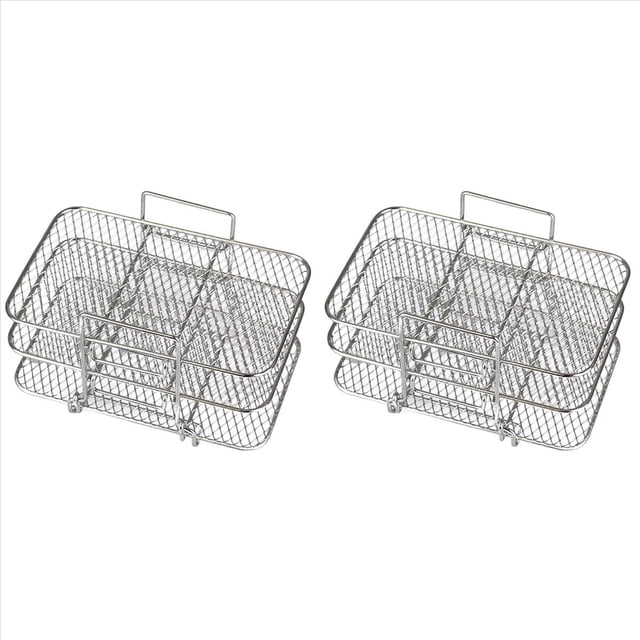 2X Estante de Freidora de Aire para Ninja Dual Air Freidora 304 Estante Deshidratador Multicapa de Acero Inoxidable Estante de Tostadas Accesorios de Freidora de Aire