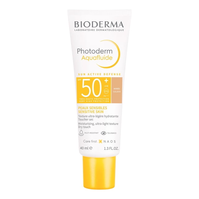 BIODERMA, Protector Solar, Photoderm Max Aquafluido Tono Dorado, FPS50+, Sensación Humectante y Matificante, 40ML