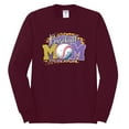 thumbnail image 1 of Baseball Mom Cheetah Glitter Sports Mens Long Sleeve Shirt, Maroon, Large, 1 of 4