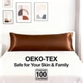 thumbnail image 2 of Flxxie Satin Body Pillow Cover - Ultra Soft Cooling 20"x54" Pillowcase for Hair & Skin, Anti Wrinkle - Envelope Closure - 1 Pack - Brown, 2 of 5