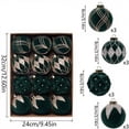 thumbnail image 7 of Flocked Christmas Ball Ornaments Set of 12, Textured Xmas Tree Baubles, Hanging Holiday Decorations for Tree Wreath Home Party Decor - Green, 7 of 7