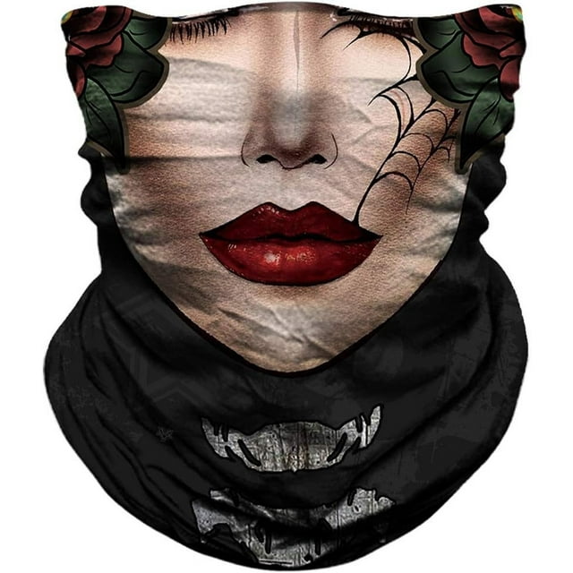 GFDYREE Motorcycle Face Mask Sun Dust Wind Protection Durable Tube Mask Seamless Skeleton Face Mask for Men Women