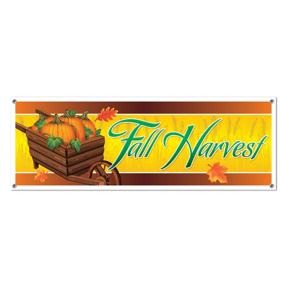 Fall Harvest Sign Banner (Pack of 12)