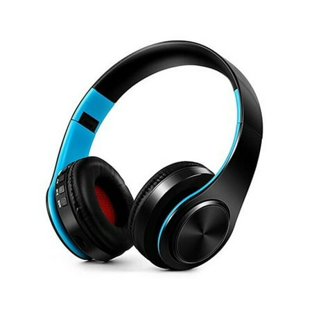 

Cterwk Wireless Gaming Headset Foldable Stereo Noise Cancelling Over Ear Headphone Blue + Black