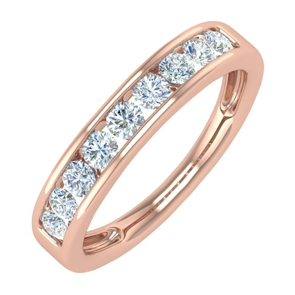 1/2 Carat Channel Set Diamond Wedding Band Ring in 14K Rose Gold (Ring Size 8.25)