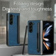 thumbnail image 4 of Nalacover Case for Samsung Galaxy Z Fold 5, Slim Vintage Cloth Case for Galaxy Z Fold 5 with S Pen Holder, Shockproof Anti-Scratches Anti-Fingerprints Full Protection Folding Cover,Blue, 4 of 9