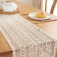 thumbnail image 3 of Mantel rectangular de encaje de ganchillo elegante mantel de malla hueca, adecuado para decoración de boda bohemia simple, largo de novia 180 cm, ancho 24 cm., 3 of 6
